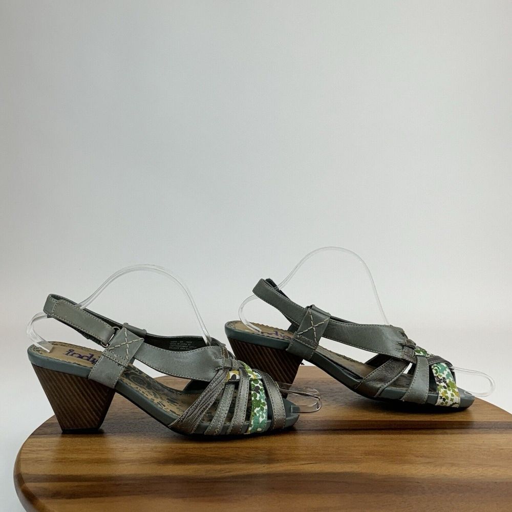 Womens Indigo By Clarks Strappy Criss Cross Leather Heel Sandals Size 8 M